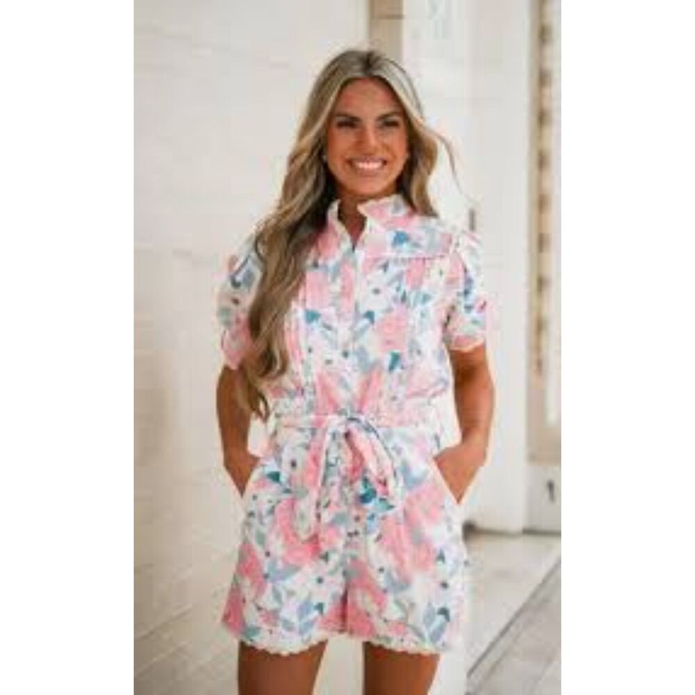 FATE Floral Romper, NWT with FLAW (No Waist Tie), Size S